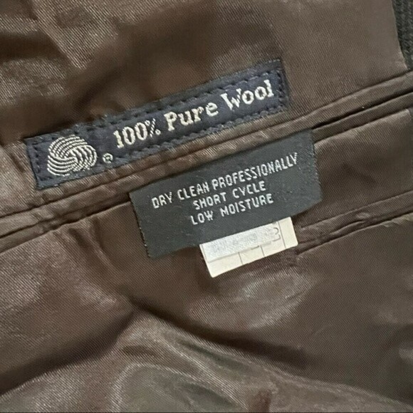 VTG Burberry Mens 38R Black Blazer Sport Coat Two Button - Picture 11 of 12